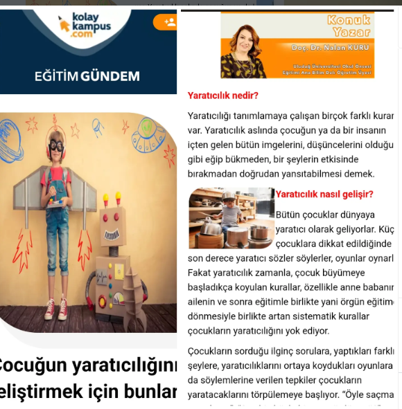 Milliyet Kolay Kampüs Yazısı- Yaratıcılık