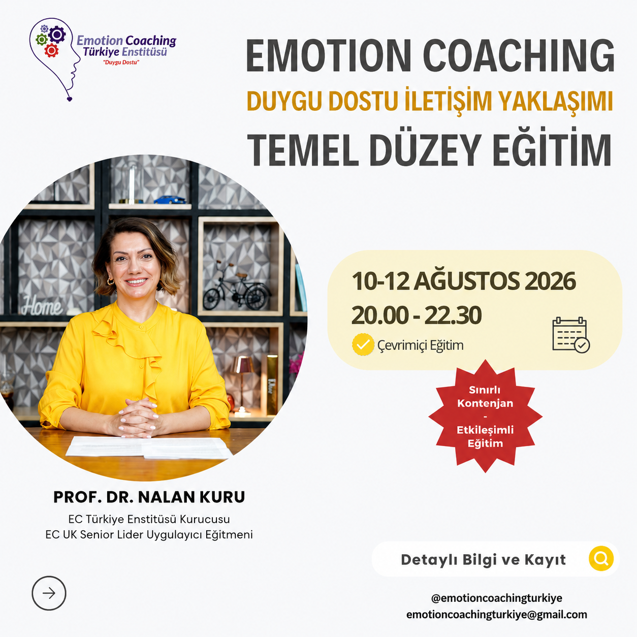 Emotion Coaching & Duygu Dostu İletişim Yaklaşımı Temel Düzey Eğitim